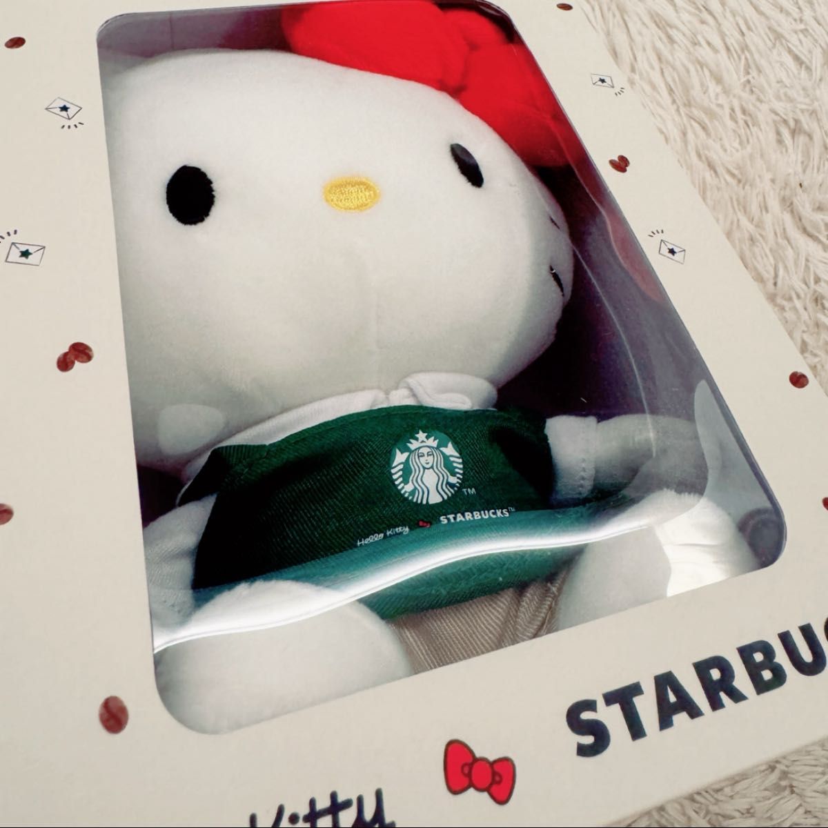 新品未開封】激レア キティ スタバ 海外 ぬいぐるみ コラボ 箱入り