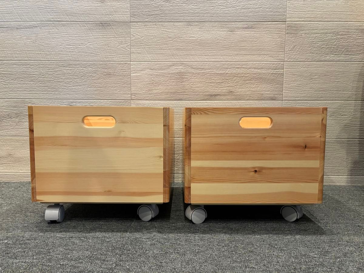 無印良品 パイン材収納BOXキャスター付き 2個セット｜Yahoo!フリマ