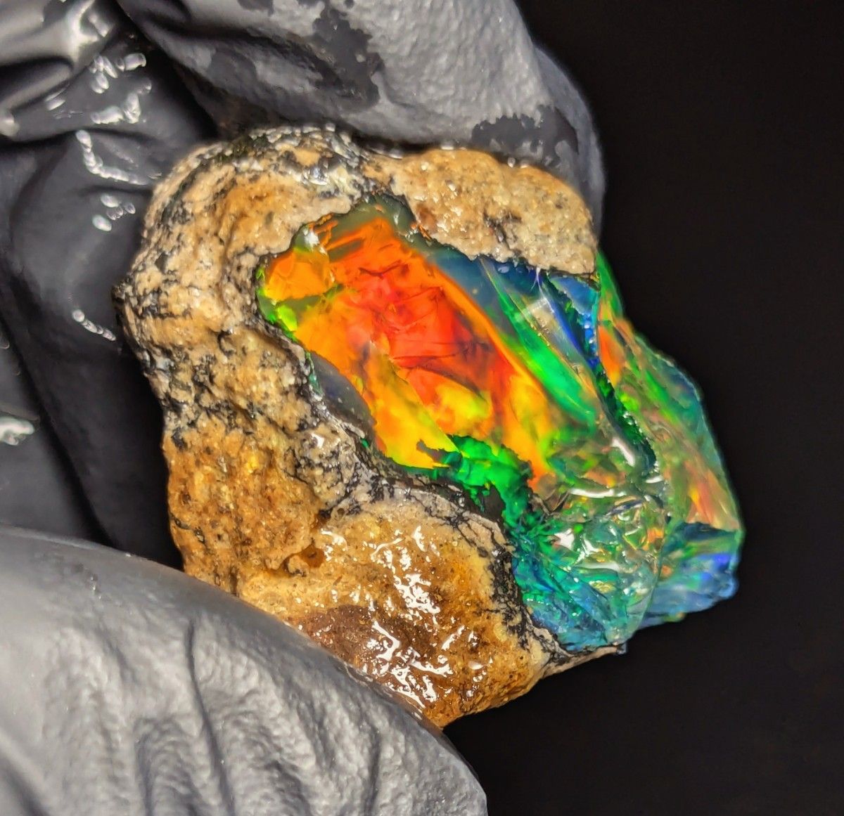 51ct】エチオピア オパール 原石 天然石 鉱物 標本 レインボー 虹