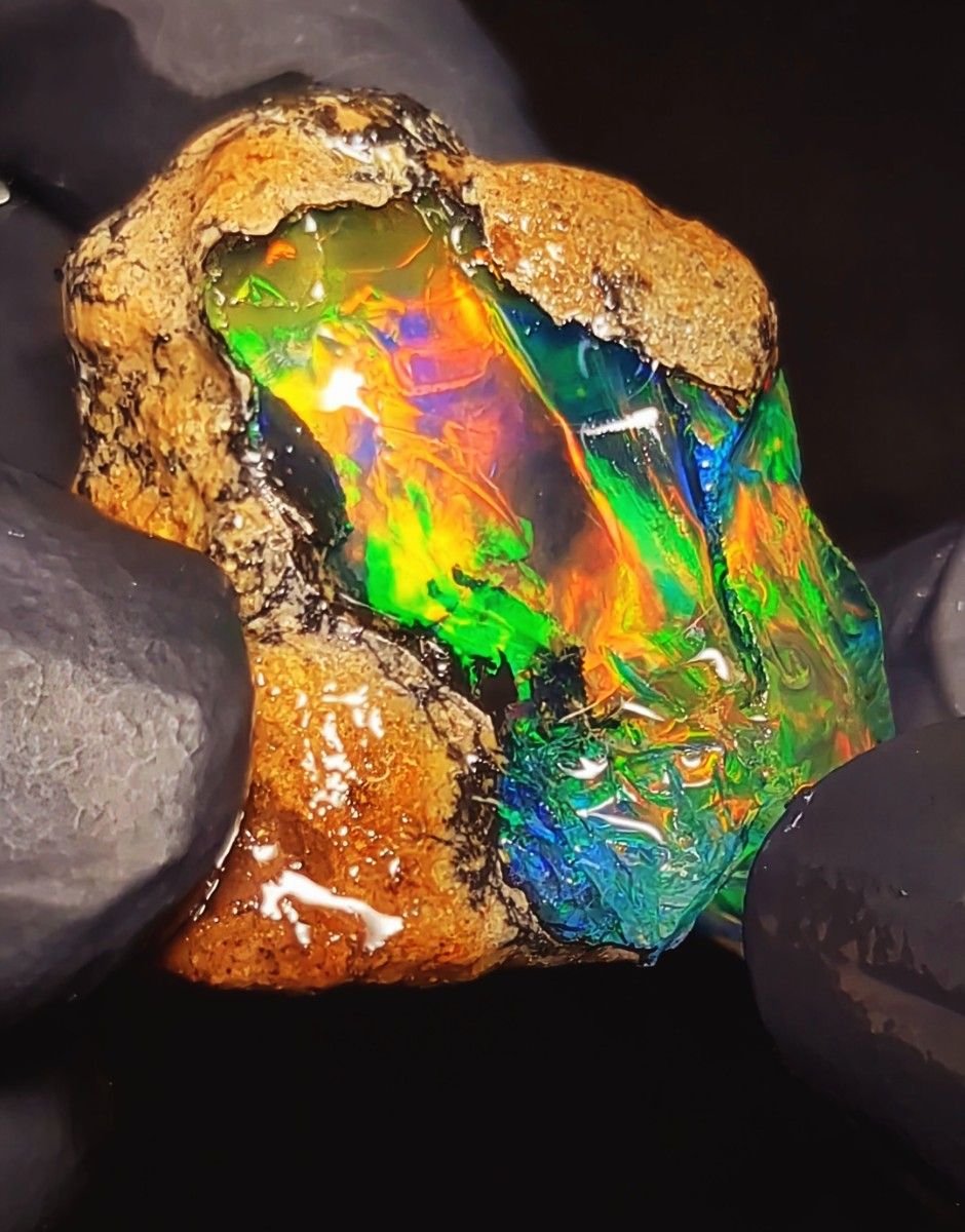 51ct】エチオピア オパール 原石 天然石 鉱物 標本 レインボー 虹