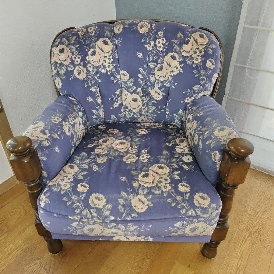 ラスト1点 【送料・設置無料】カリモク 1人掛け ソファ ②