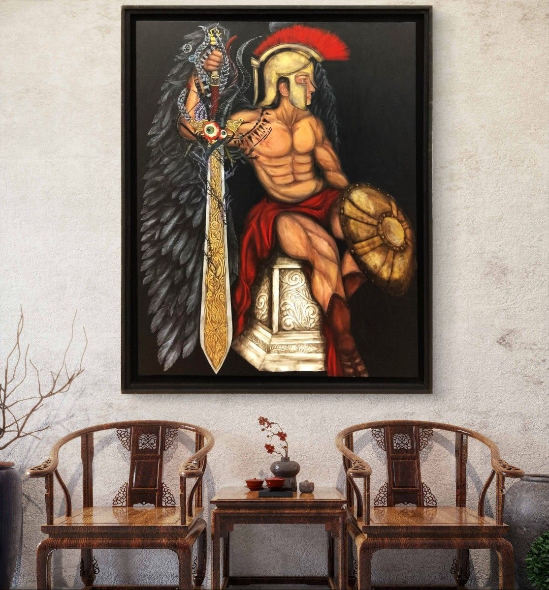 絵画展入選作】悪魔に魂を売る剣闘士 / 117×91㎝ F50 モダンアート