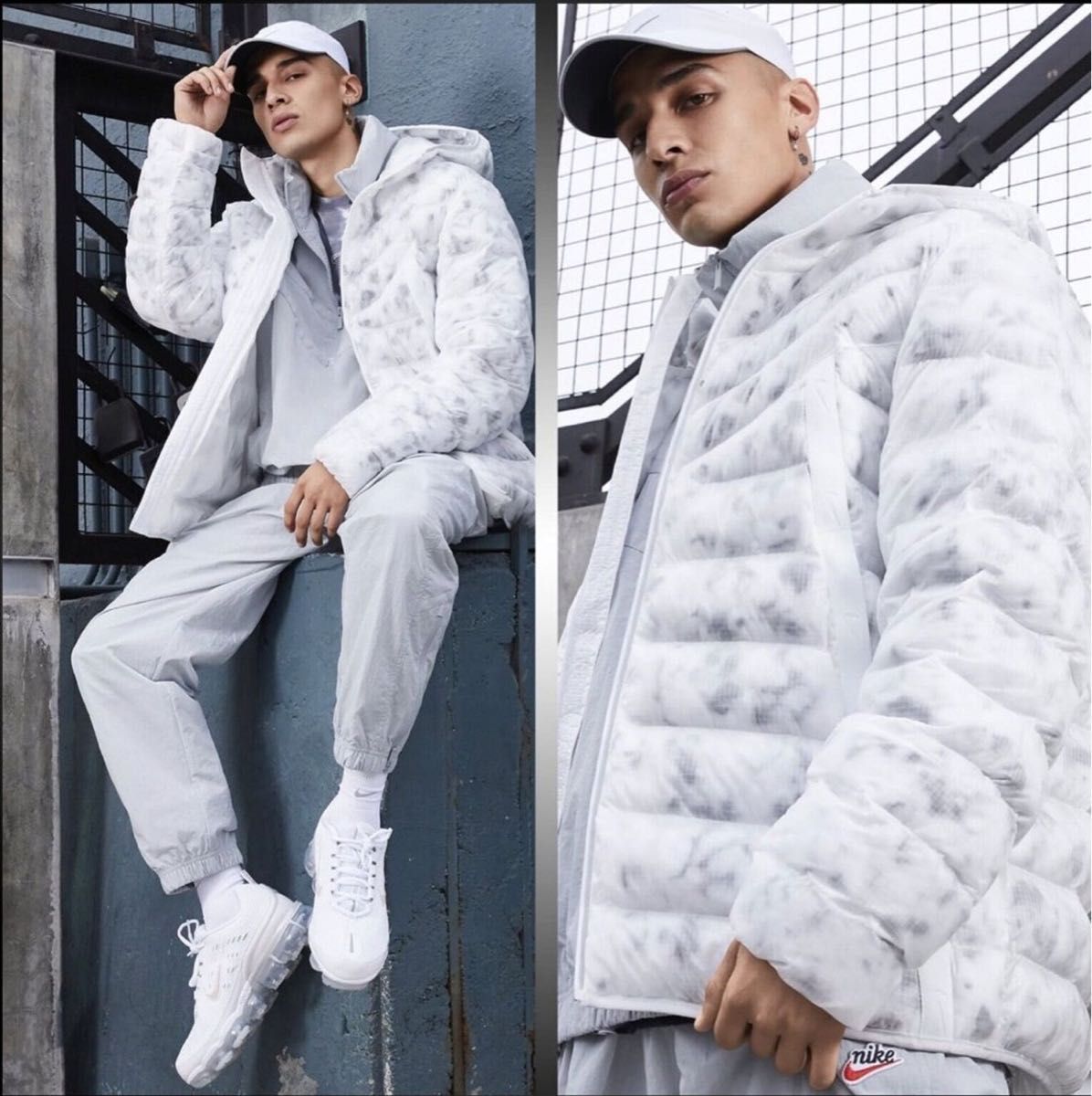 最終値下げ Nike ダウンジャケット ホワイト・グレー迷彩｜Yahoo