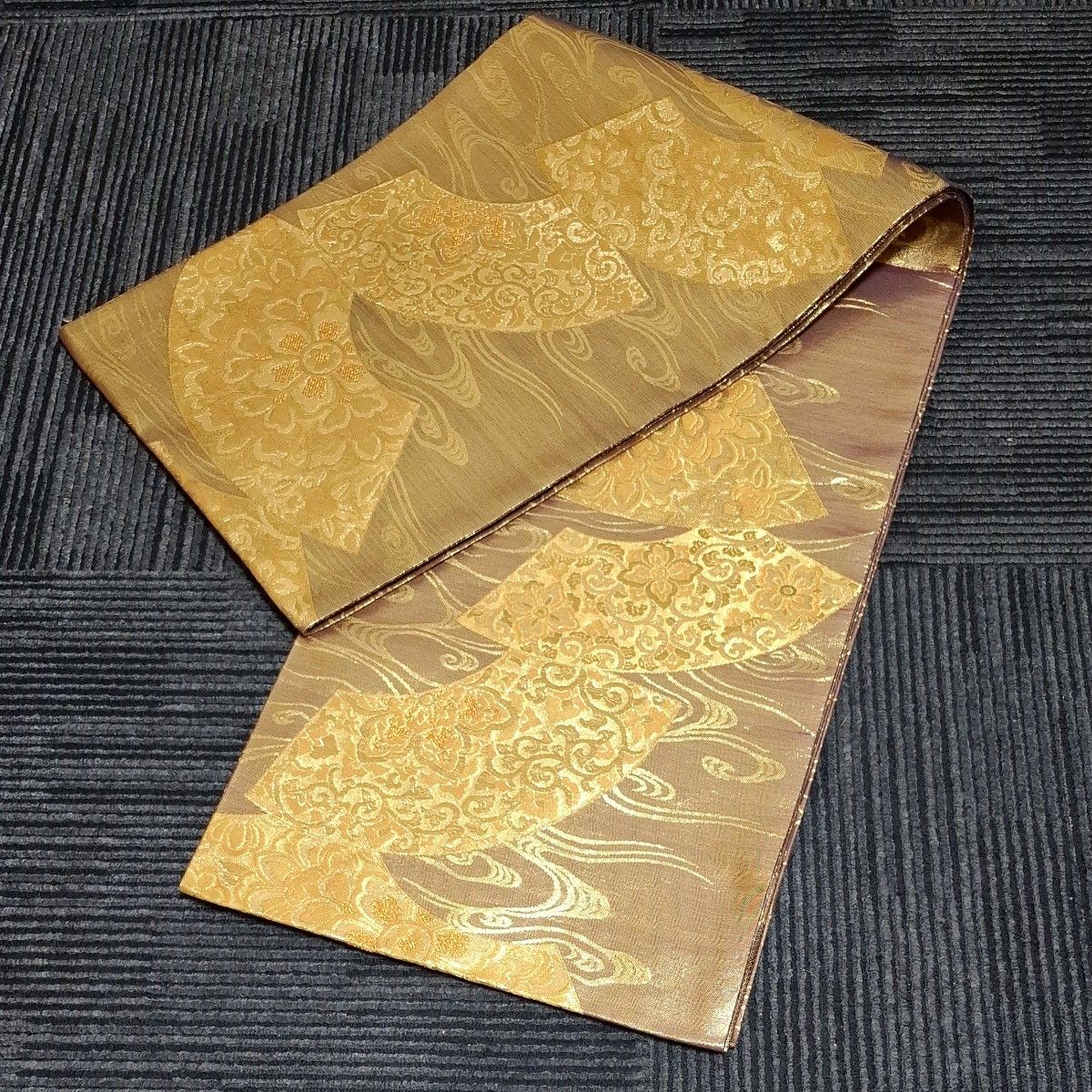 未使用】脇田元信 佐賀錦袋帯 正絹100% 金銀箔使用 本場筑前 正絹之証