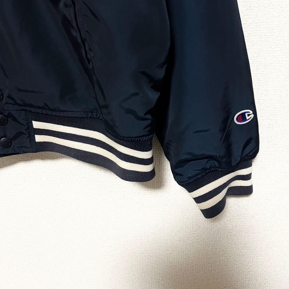 限定コラボ】ステューシー×チャンピオンスタジャン 刺繍ロゴ 裏ボア