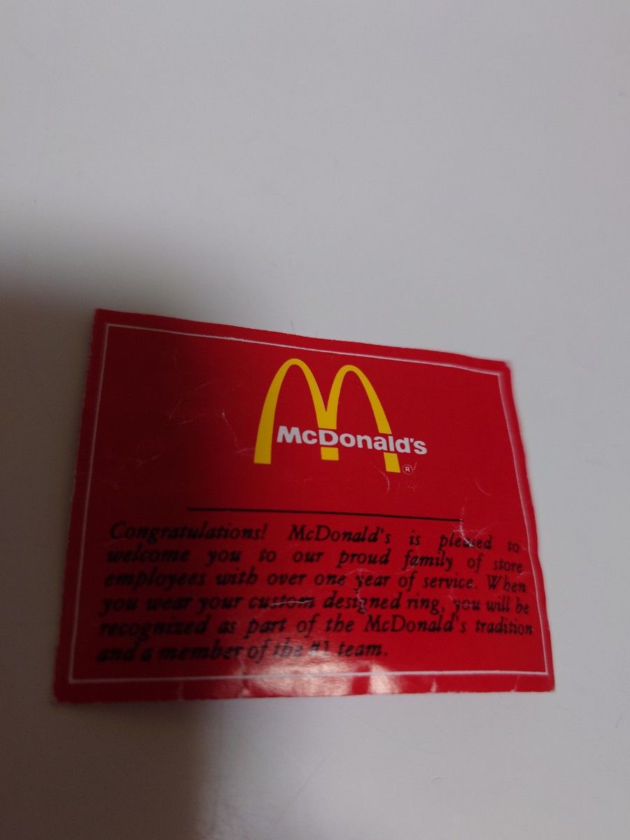 70s マクドナルド カレッジリング 18号程 BALFOUR社 指輪 ヴィンテージ