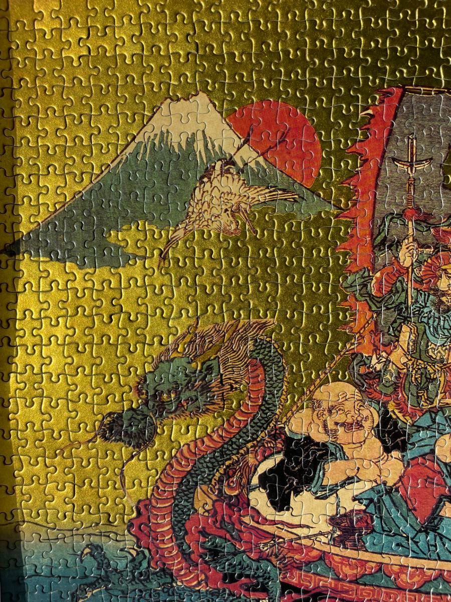 稀少］京都金箔和紙 順風満帆 七福神宝船 1000ピース ジグソーパズル