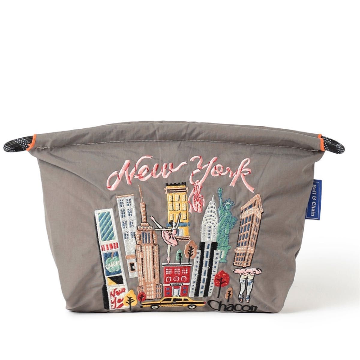 Chacott Ball&Chain コラボ ニューヨークポーチ アッシュグレー