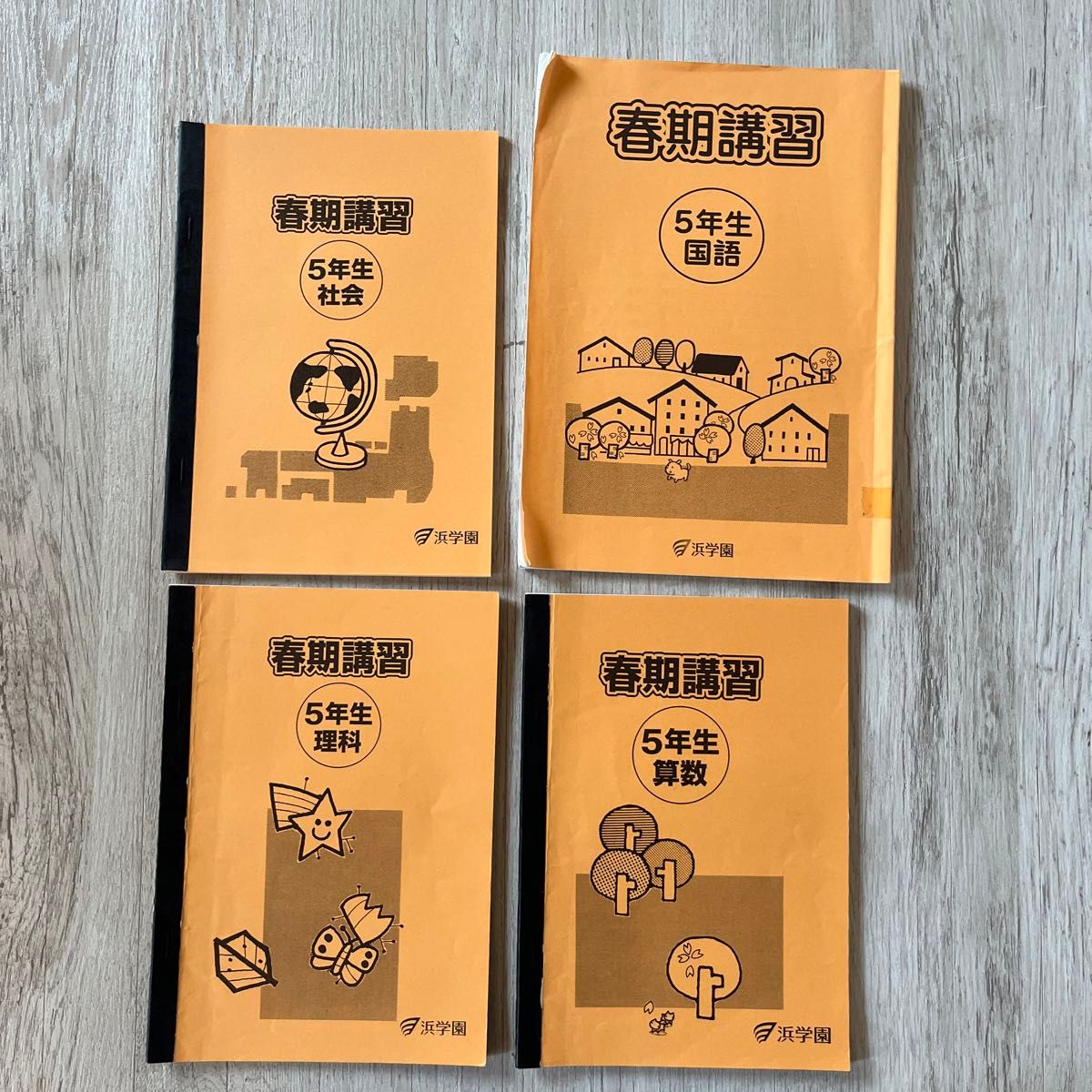浜学園 春期講習 テキスト 算数 理科 国語 社会 4教科 問題集 本 中学