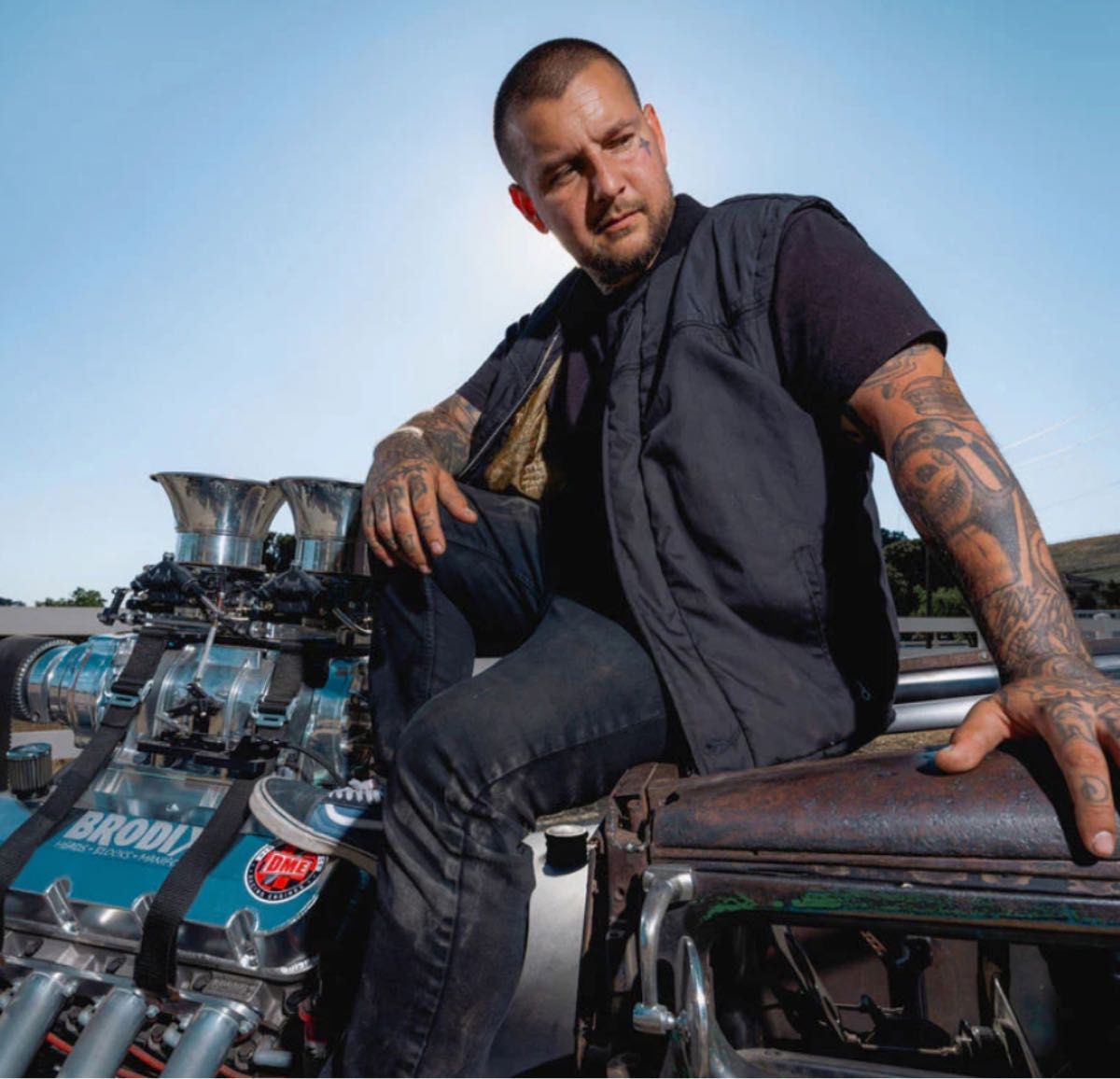 Derby Of San Francisco Vest ダービー ベストM 表BLACK/裏地GOLD