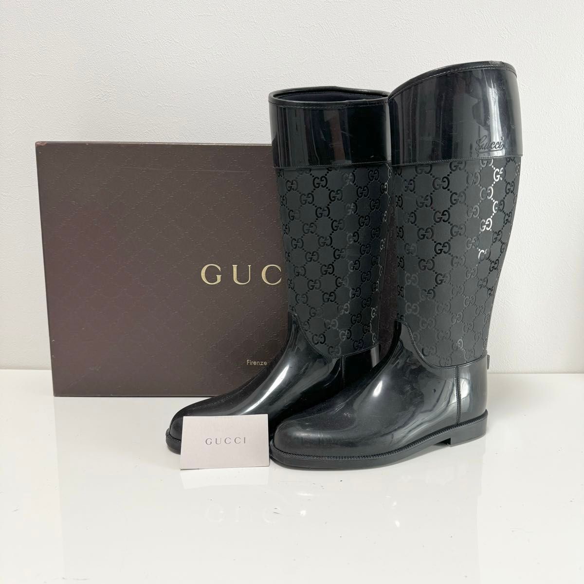 グッチ レインブーツ ラバー 長靴 ブラック 黒 GUCCI｜Yahoo!フリマ