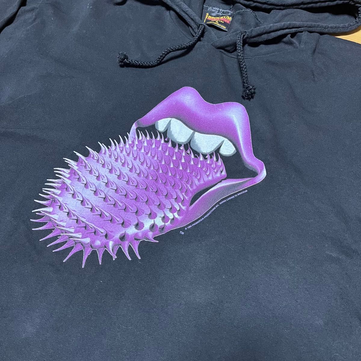 ローリングストーンズ スパイクタン XL パーカー 90s ブラック フード