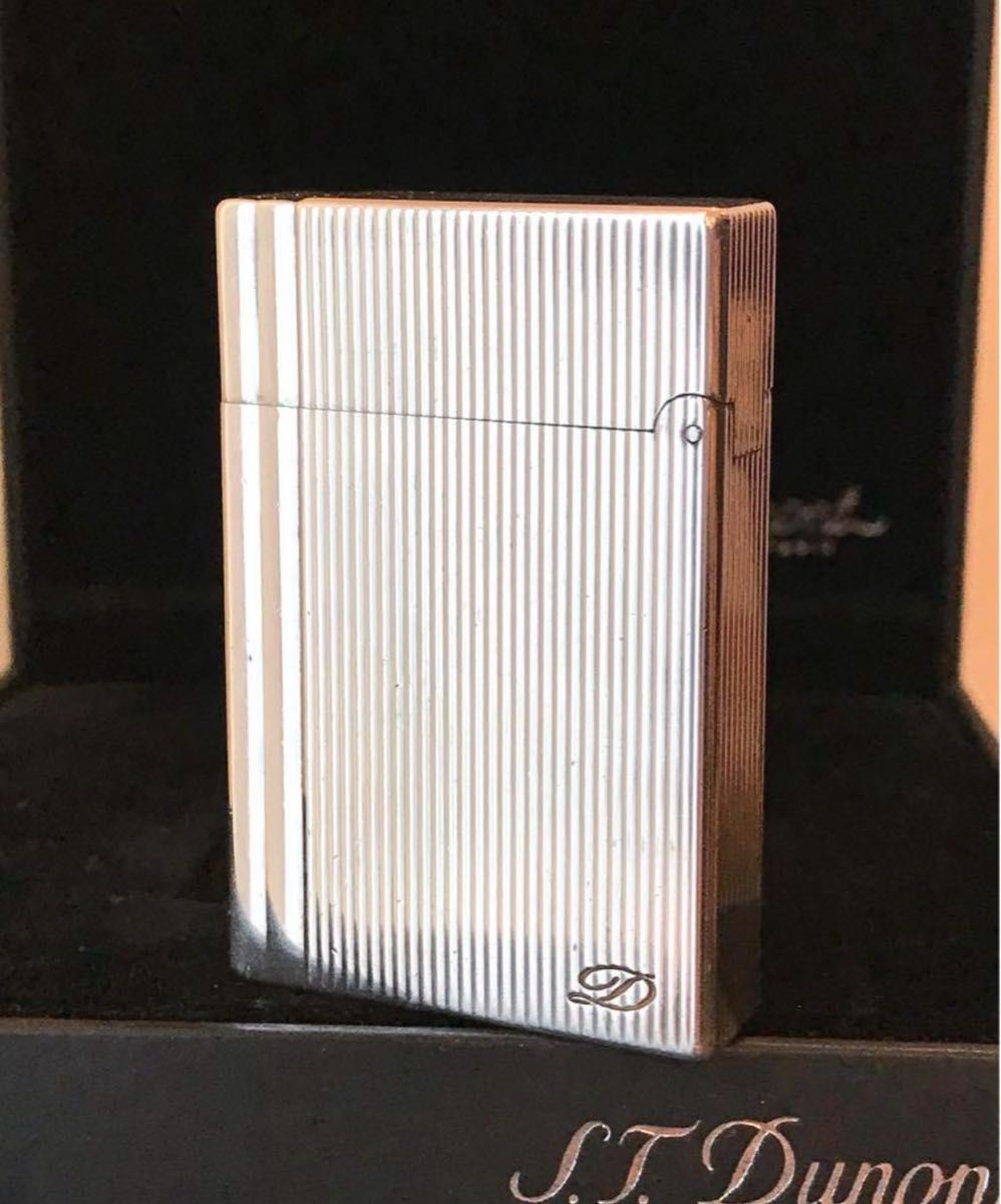 美品 開閉音 超快音キィーーン デュポン ガスライター ストライプ