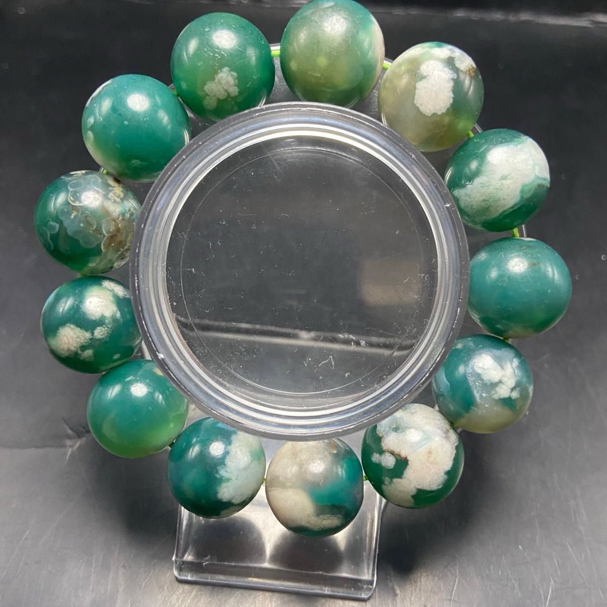 超美品 緑桜瑪瑙 大玉ブレスレット 15 5ミリ｜Yahoo!フリマ（旧PayPay