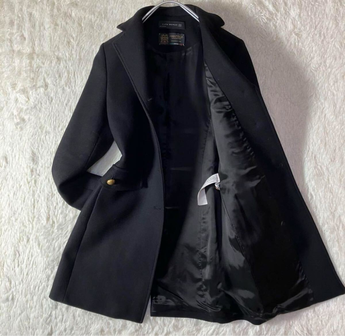 アパレル】 美品 ZARA ザラ ウールコートMANTECO マンテコ 金ボタン