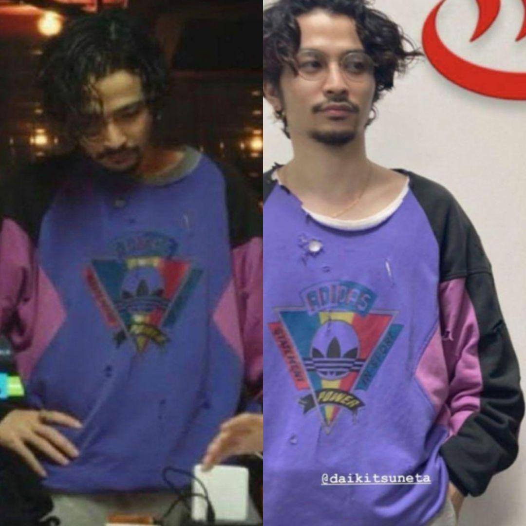 常田大希着用 80sアディダス海外製ビンテージスウェットトレーナー