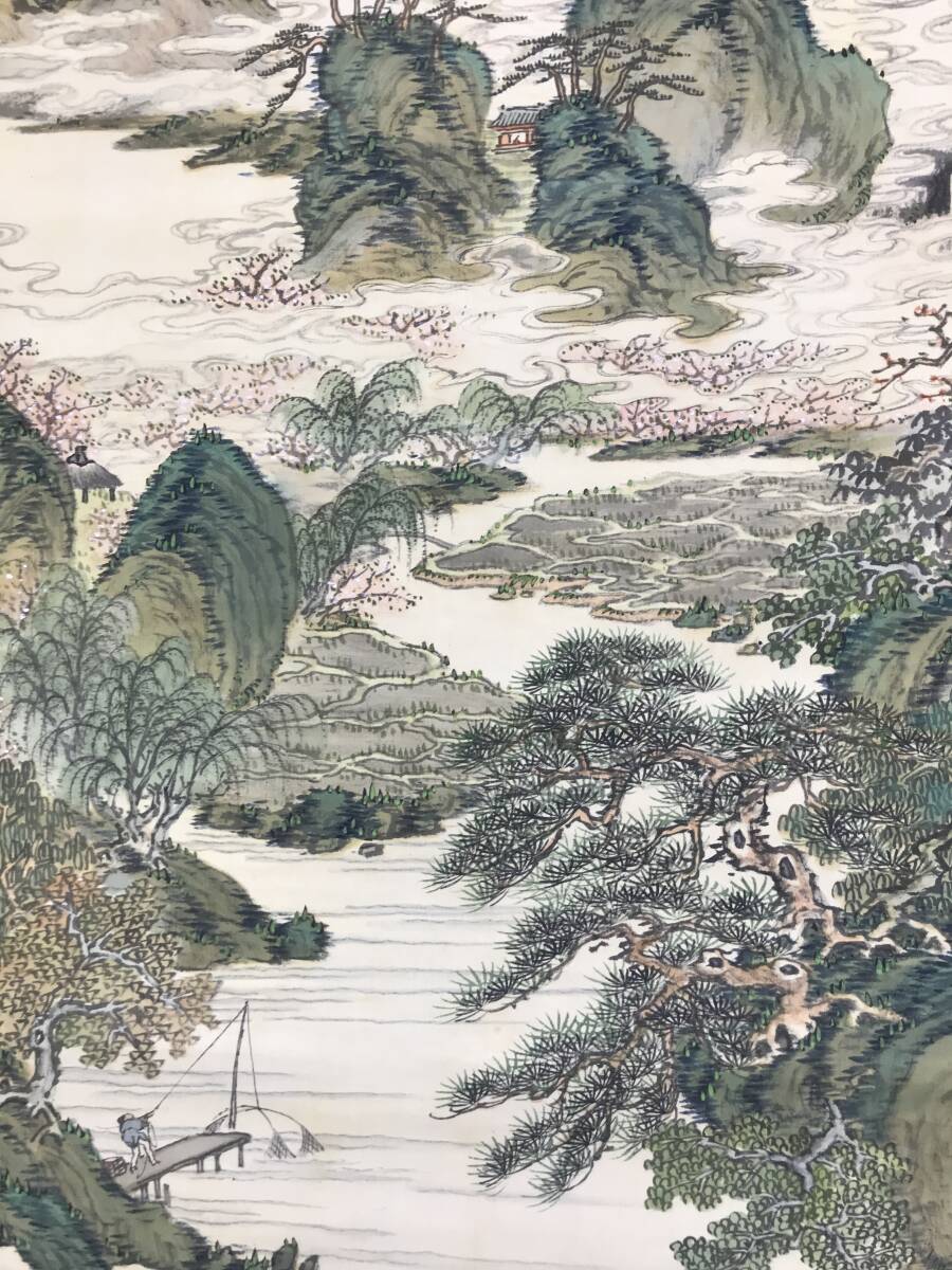 真作/見浦蘇人/雪山/山水画賛/春風逼戸寒/桐共箱付/布袋屋掛軸HK-10