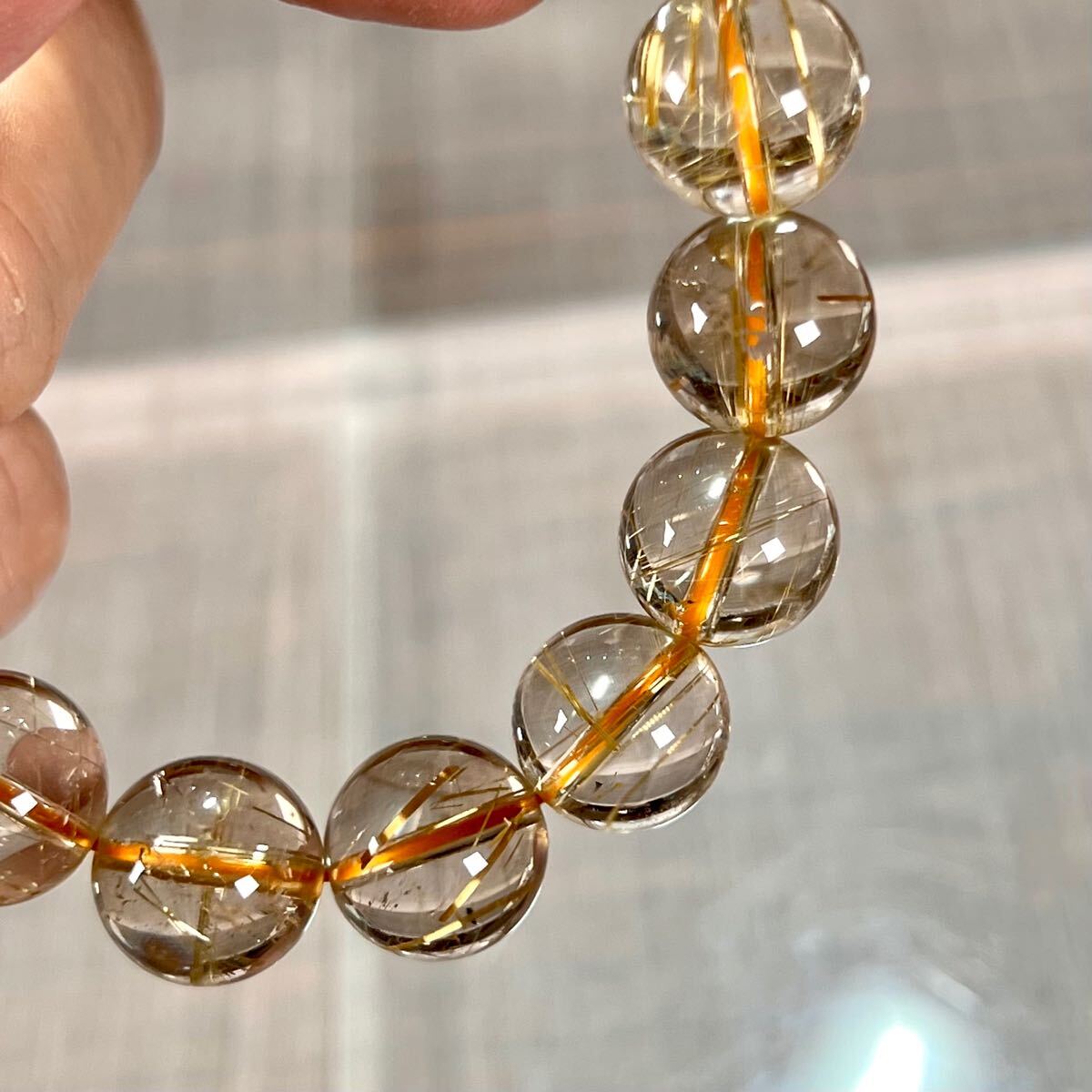 針多め＆透明度抜群 ゴールドルチルブレスレット 金運強 9-3 ルチル