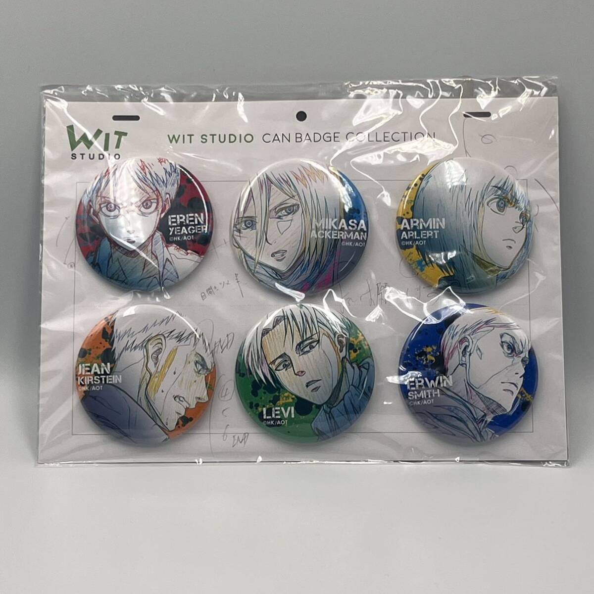 ☆進撃の巨人 リヴァイ エレン 缶バッジ wit studio 進撃の巨人