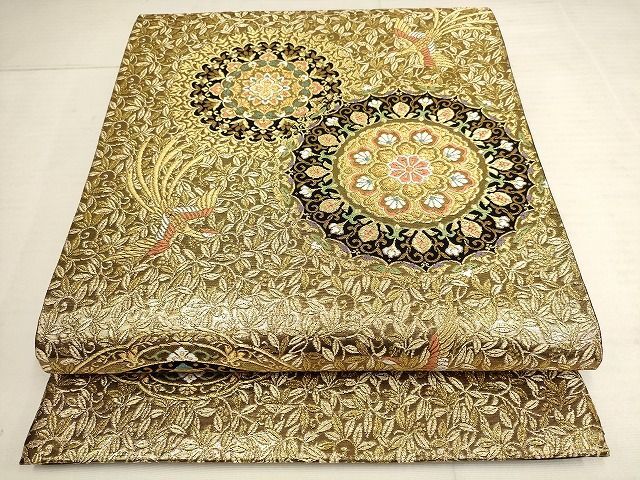 着物屋こころ□極上 太鼓柄袋帯 中国三大刺繍 汕頭刺繍 スワトウ刺繍