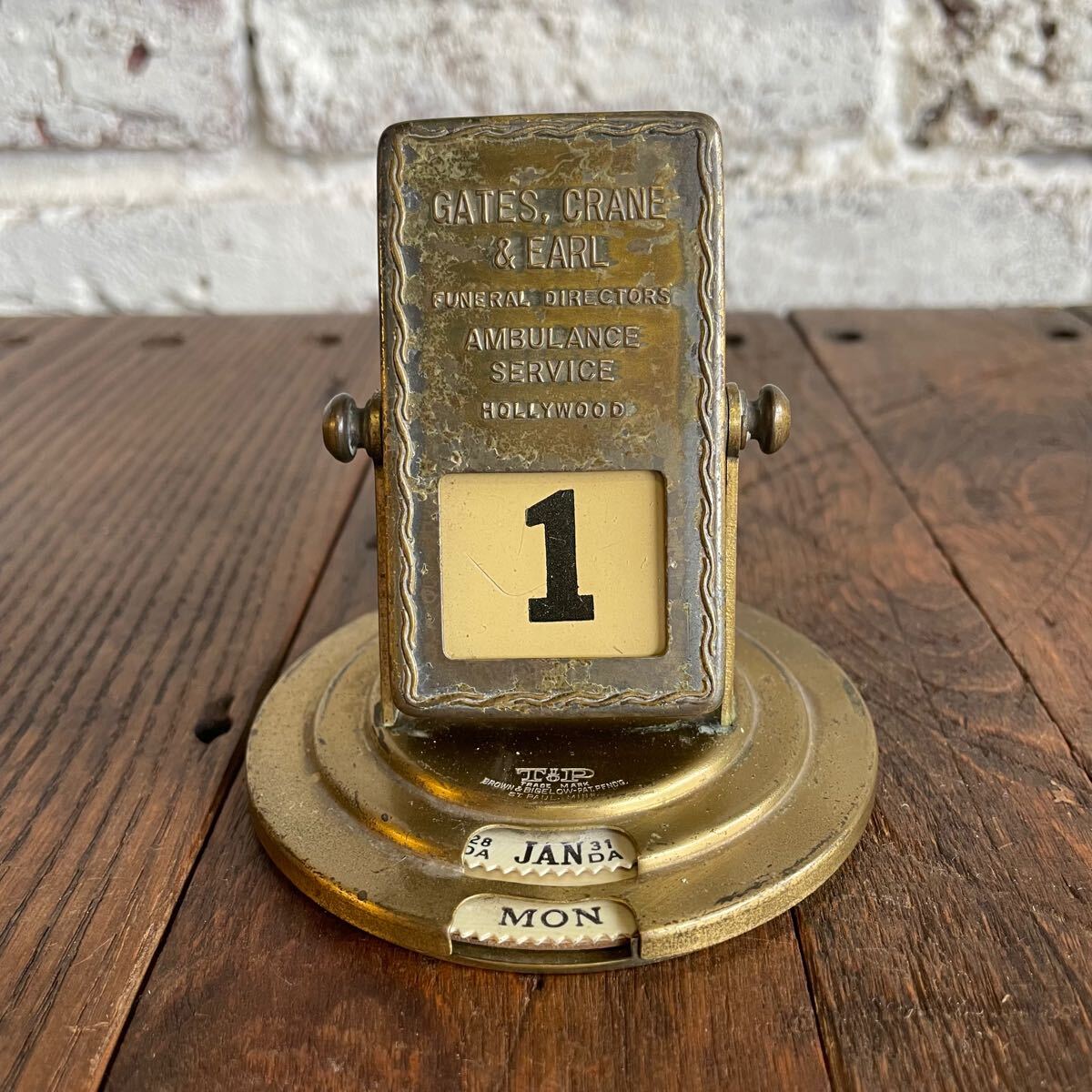 vintage】デスクカレンダー 万年カレンダー アドバタイジング antique