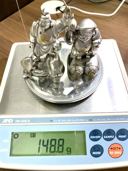 Yahoo!オークション - 純銀製 恵比寿 大黒天 置物 純銀 総重量 約148g