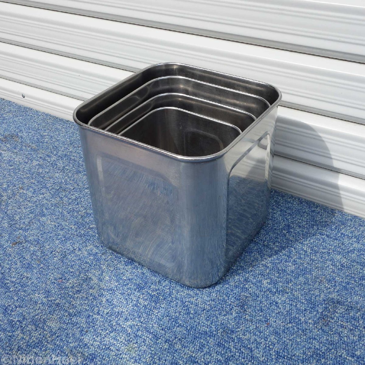 C(7588) ユキワ 深型 角キッチンポット 5個 ステンレス 業務用 厨房用