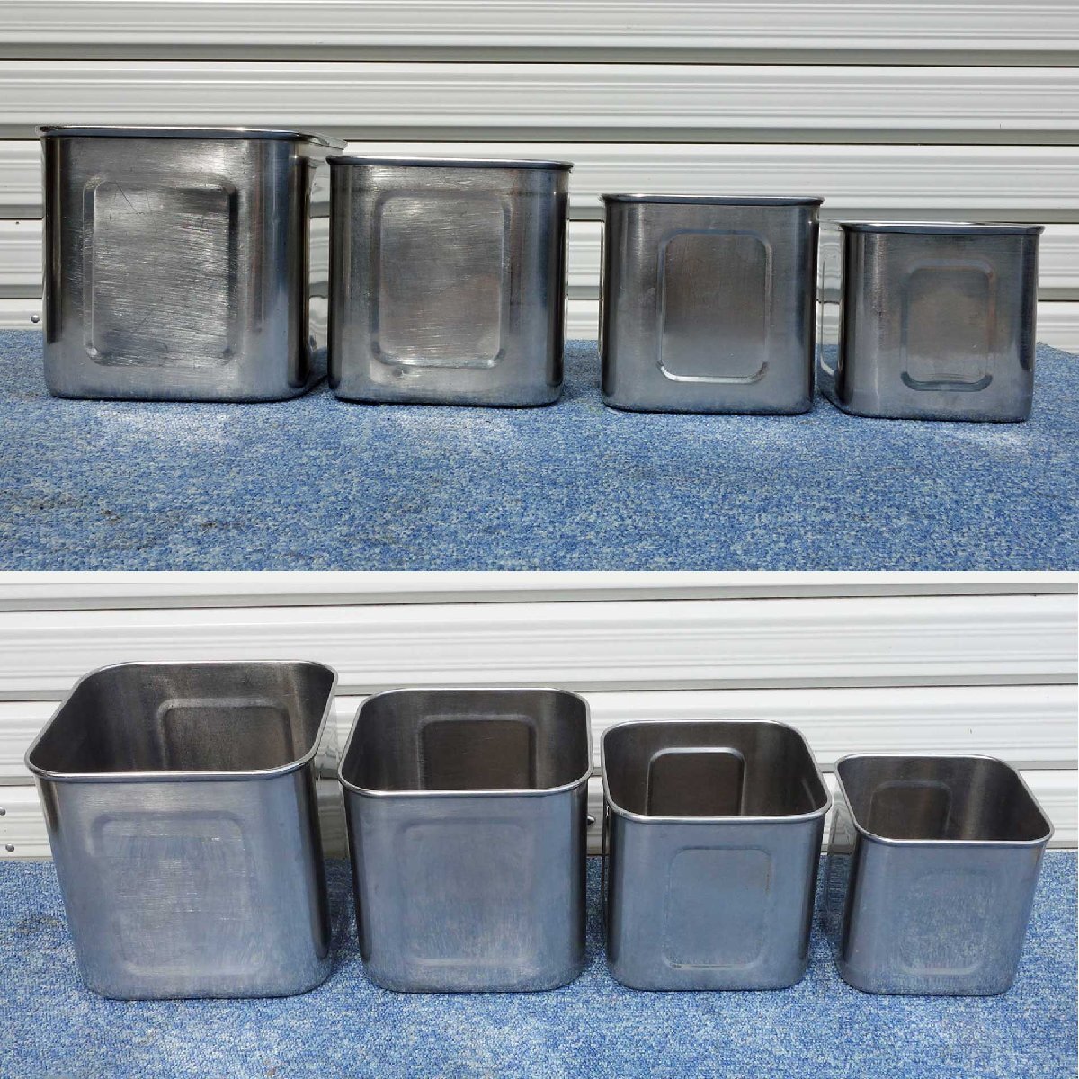 C(7588) ユキワ 深型 角キッチンポット 5個 ステンレス 業務用 厨房用