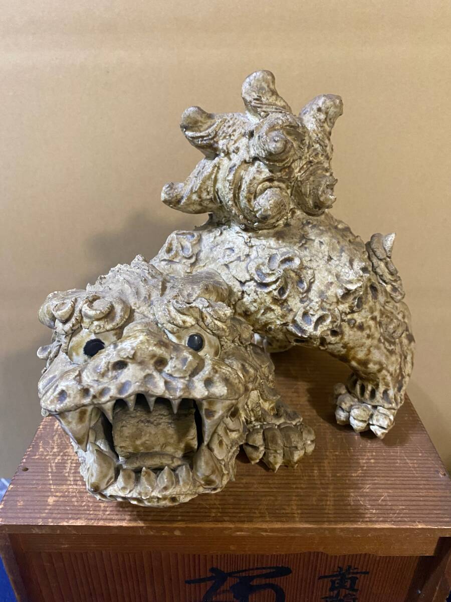Yahoo!オークション - 黄瀬戸 村瀬甲二作 福久獅子 阿像 福獅子 共箱