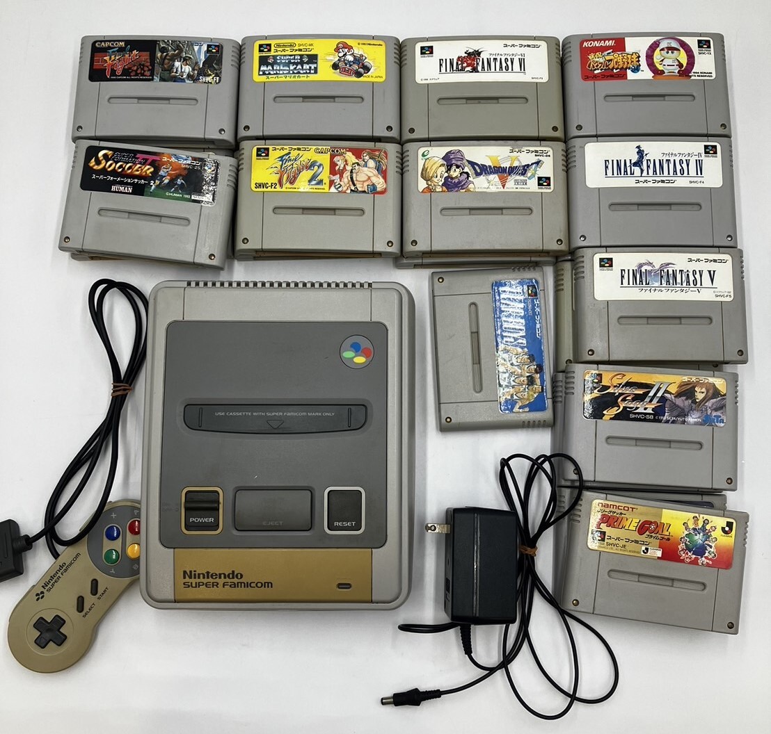 スーパーファミコン互換機本体+コントローラー+ソフト23個セット