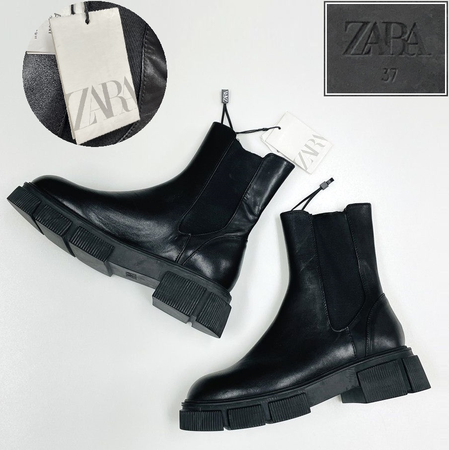 ZARA ブラック サイドゴアブーツ レディース カジュアル フォーマル