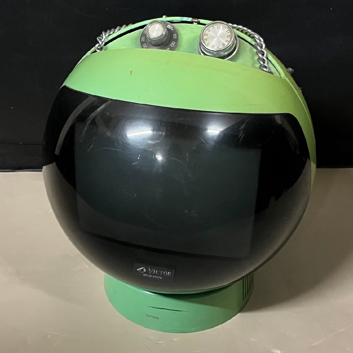 ビクター球形 白黒テレビ レトロ フリフリQ 9T-11 オレンジ【値下げ