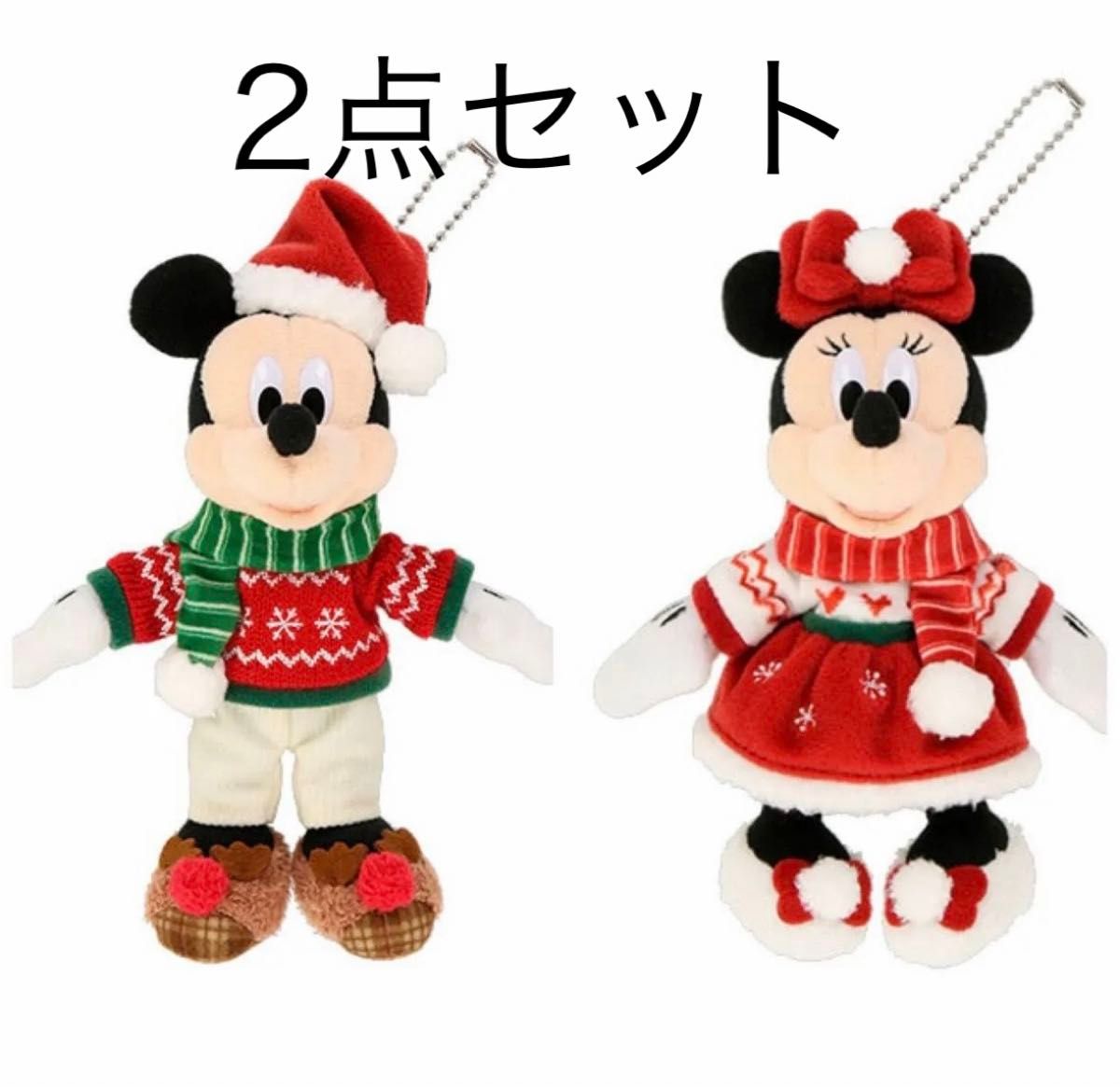 新品未使用タグ付き 2点 ミッキー ミニー ぬいぐるみバッジ ディズニー