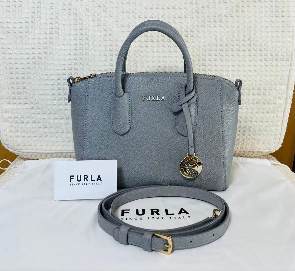FURLA フルラ テッサ ミニサッチェル グレー ハンドバッグ ショルダー