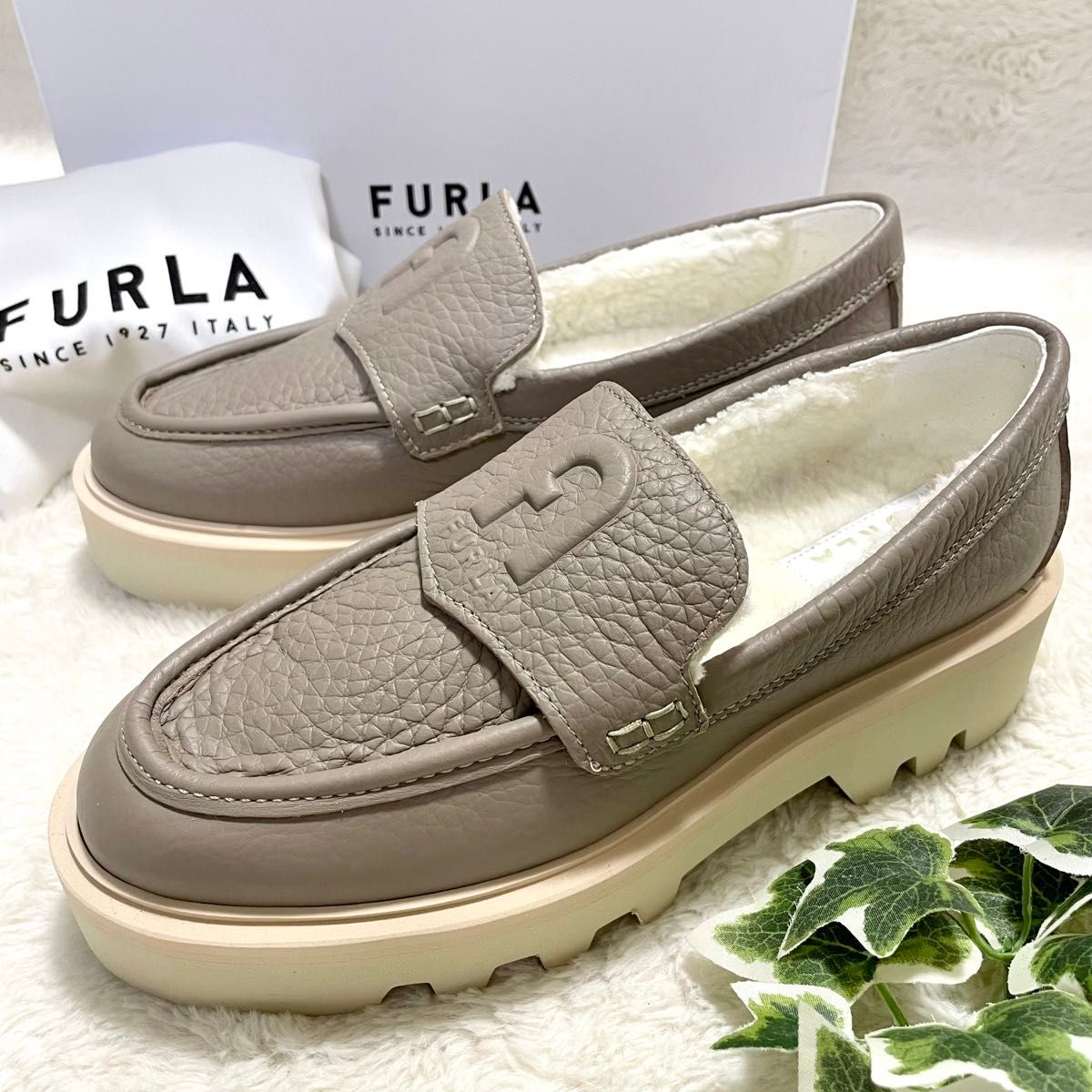 箱付き未使用 FURLA フルラ RITA ローファー 厚底 ムートン｜Yahoo
