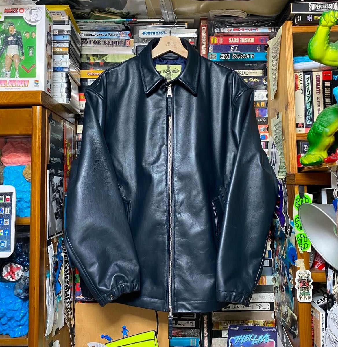 SSZ Leather Jacket BEAMS NAVY レザージャケット 牛革 革ジャン カー