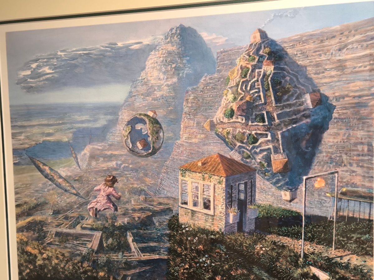 井上直久 イバラード代表作「上昇気流」版画ピエゾグラフ 真作 HC