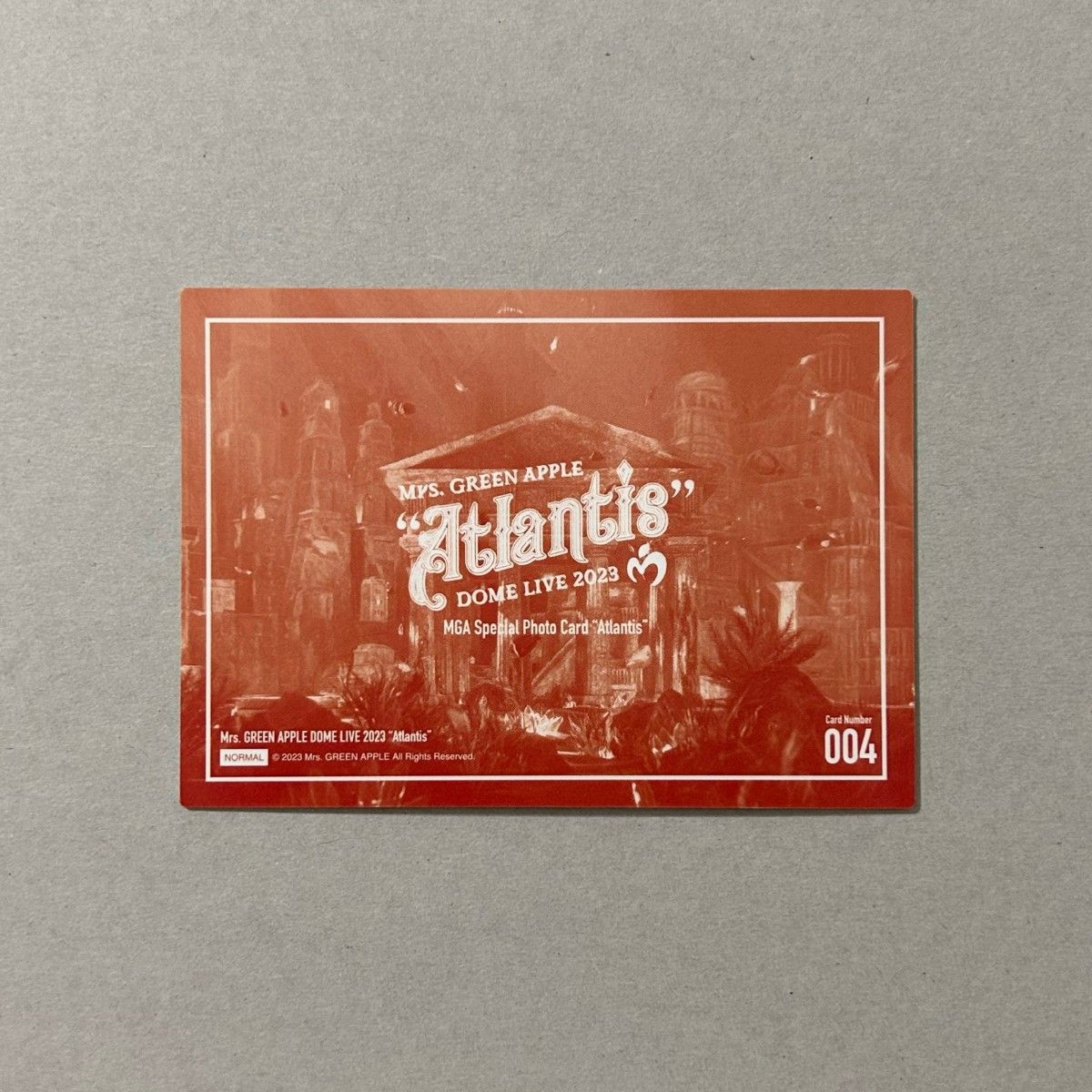 Mrs GREEN APPLE Atlantis 大森元貴 004番 4番 フォトカード ミセス