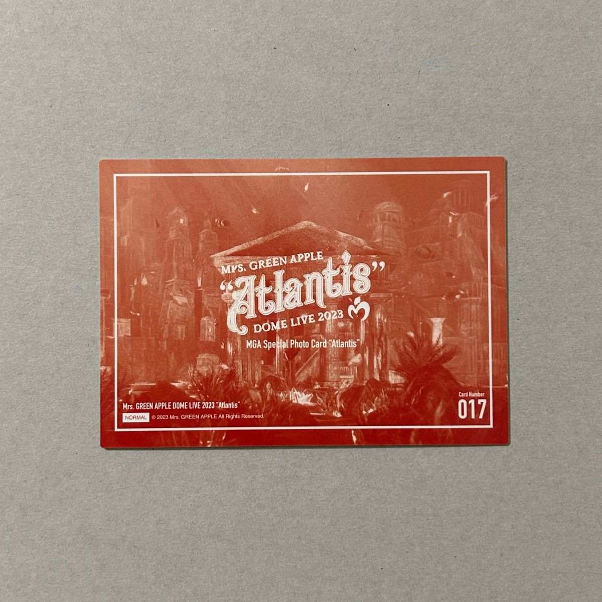 Mrs GREEN APPLE Atlantis 大森元貴 017番 17番 フォトカード ミセス