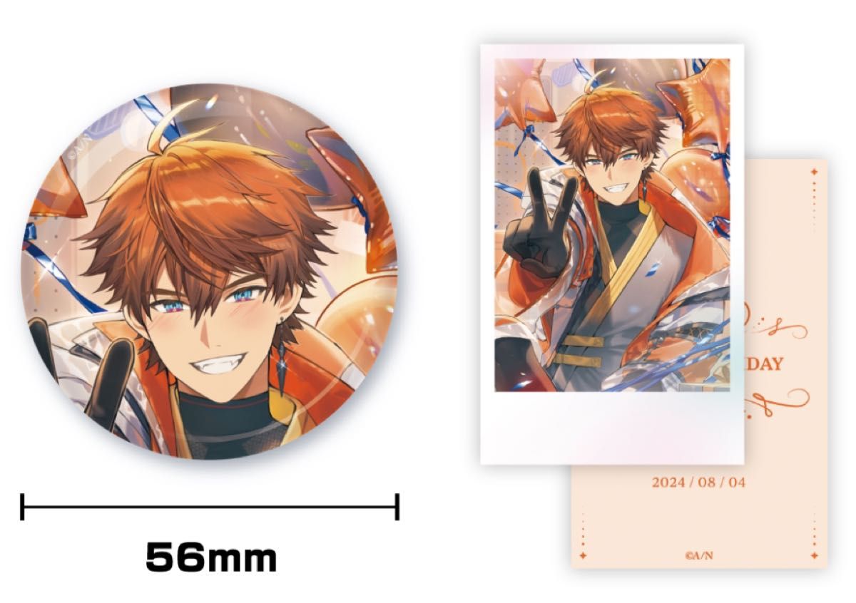 にじさんじ 北見遊征 誕生日 缶バッジ チェキ風カード セット｜Yahoo