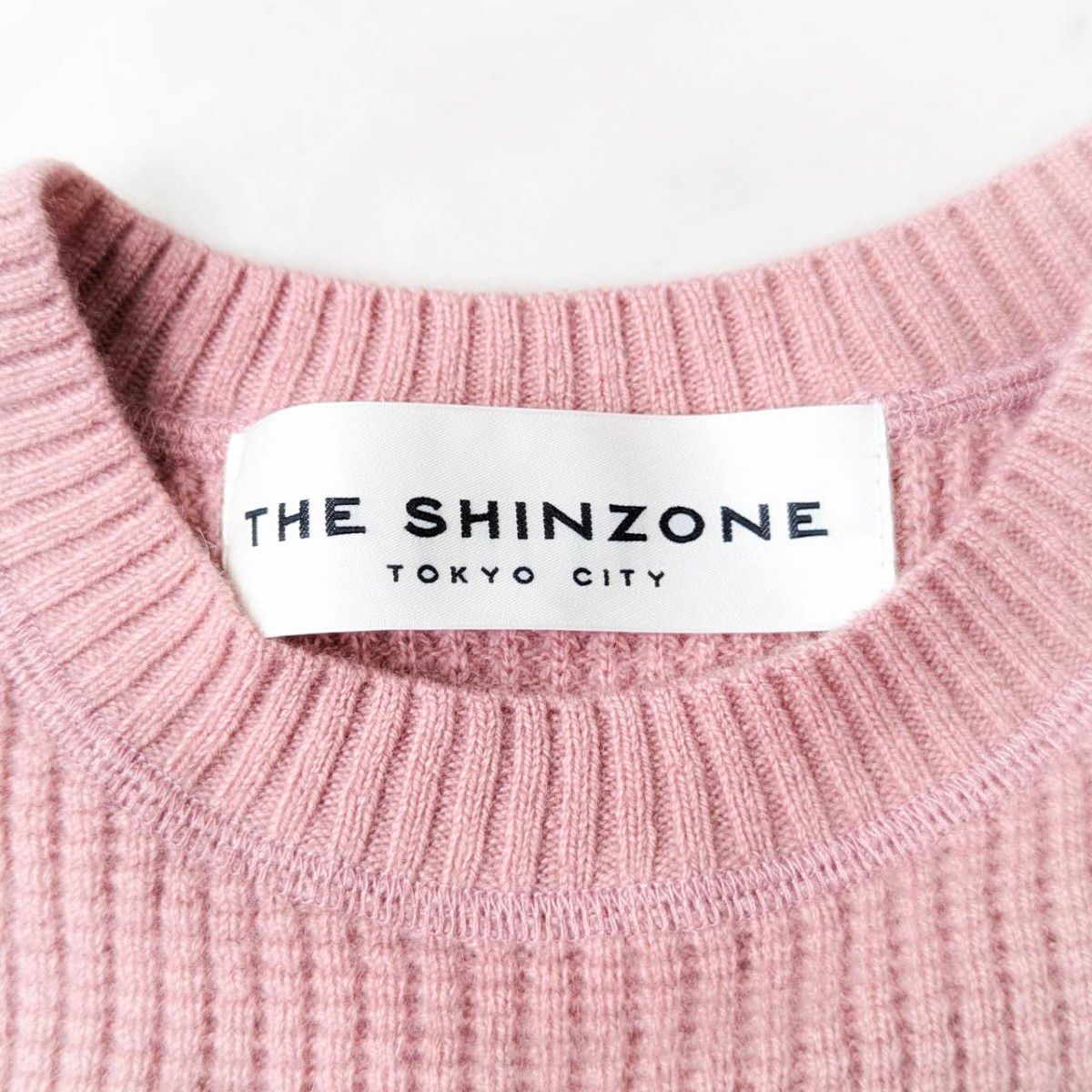 美品 ザシンゾーン Shinzone カシミヤ100%ワッフル編みニット ピンク