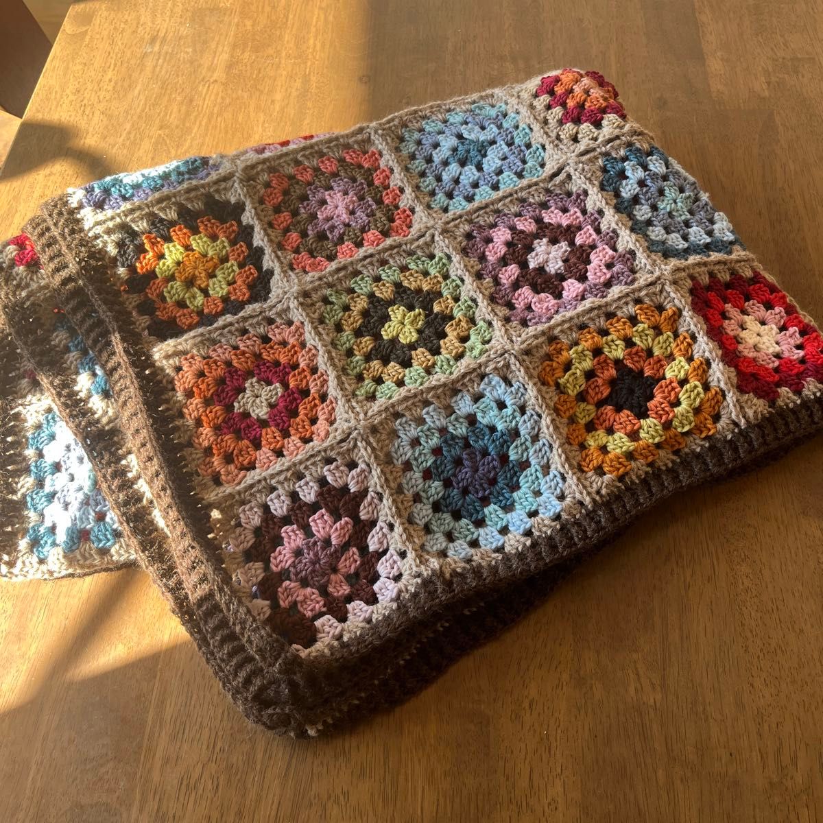 モチーフ編み大型ブランケット マルチカバー(手編み品)｜Yahoo!フリマ