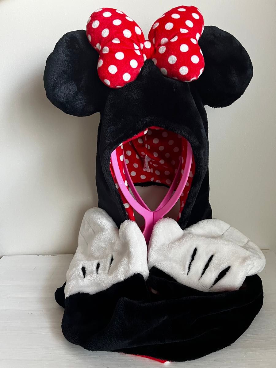 ミニーマウス ファンキャップ 手袋付き ミニーマウス 手袋つきマフラー