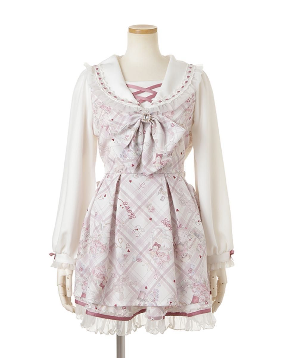 Sewing Bear柄セットアップ リズリサ ピンク 地雷系 量産型 いいね40で