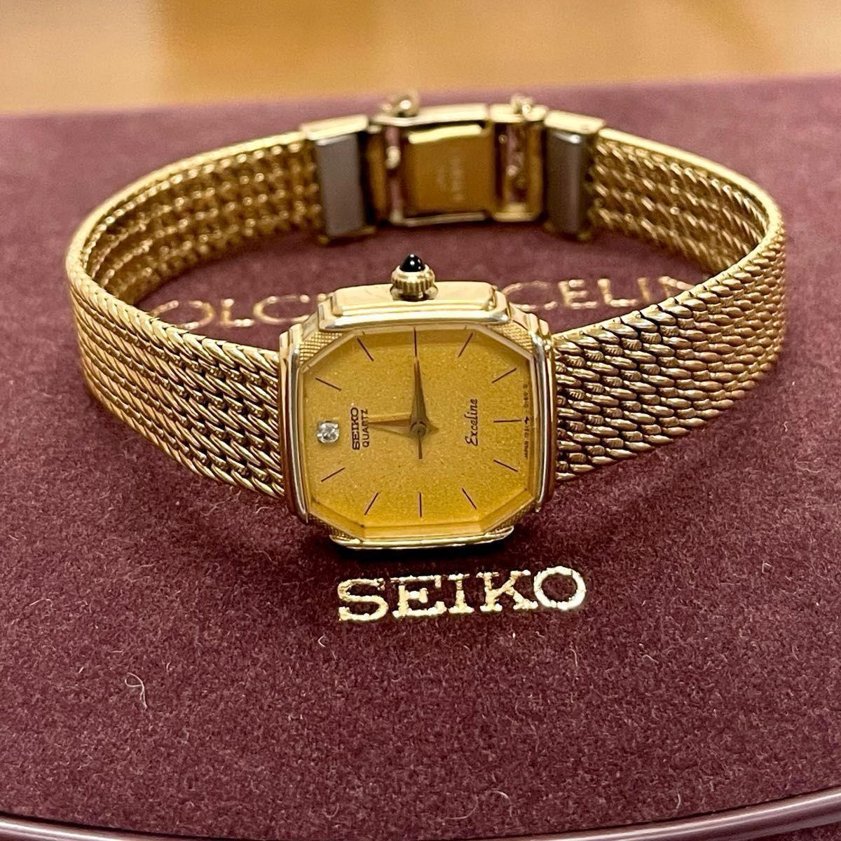 稼働 美品 SEIKO EXCELINE 80年代 エクセリーヌ ダイヤモンド セイコー