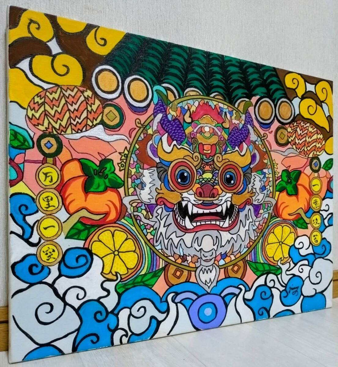 ジミー大西「王と友だち 2004」油彩 F4号 肉筆 サインあり ジミー大西