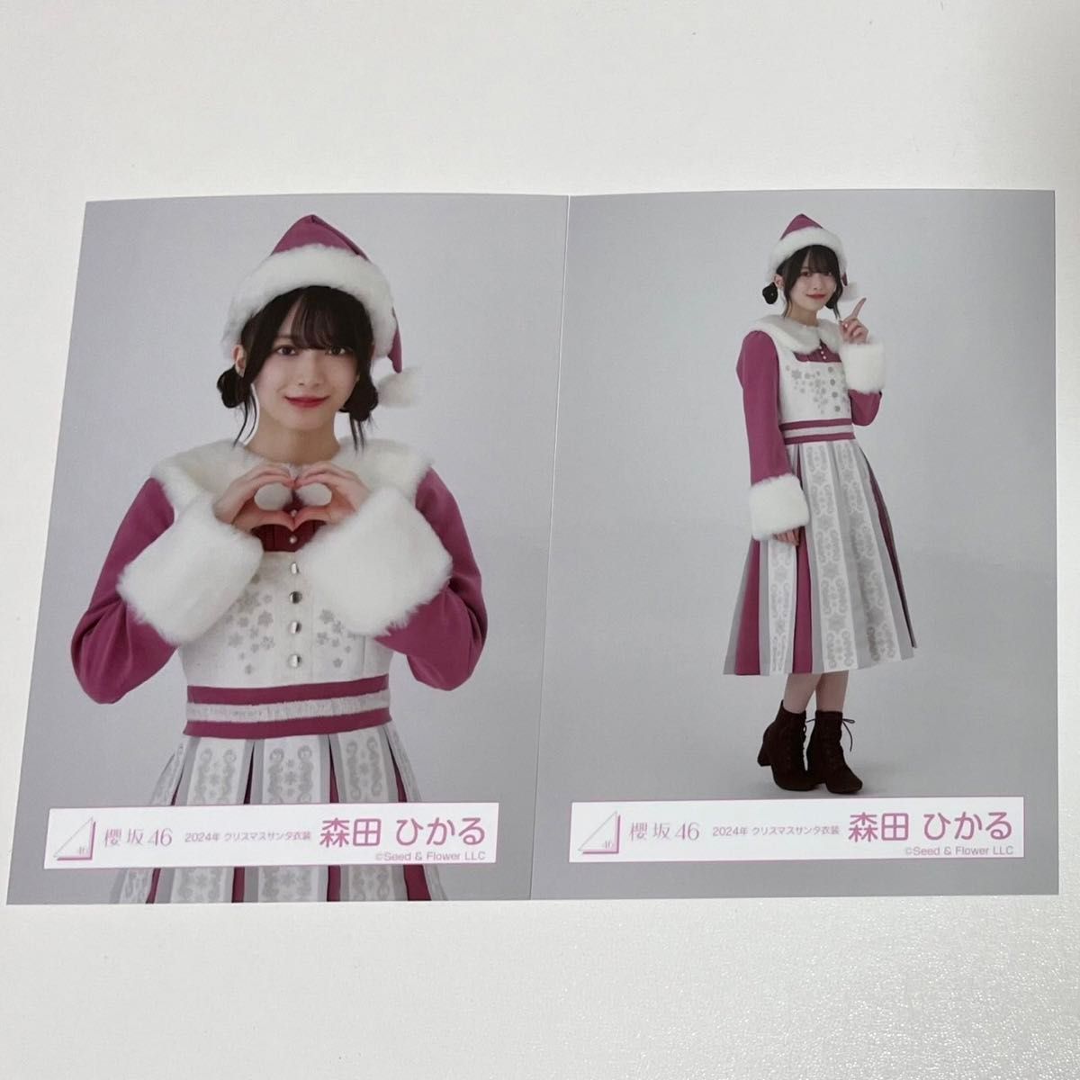 森田ひかる 直筆サイン クリスマスサンタ衣装2024 櫻坂46 2024年