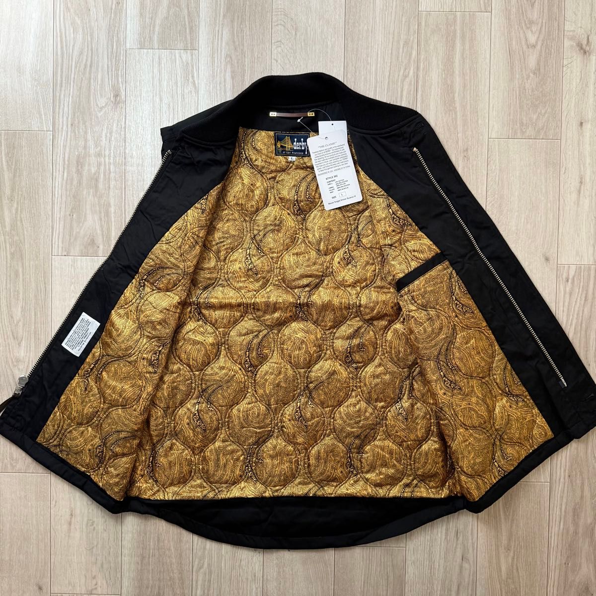 新品 L Derby Of San Francisco ダービーベスト /ブラック&ゴールド