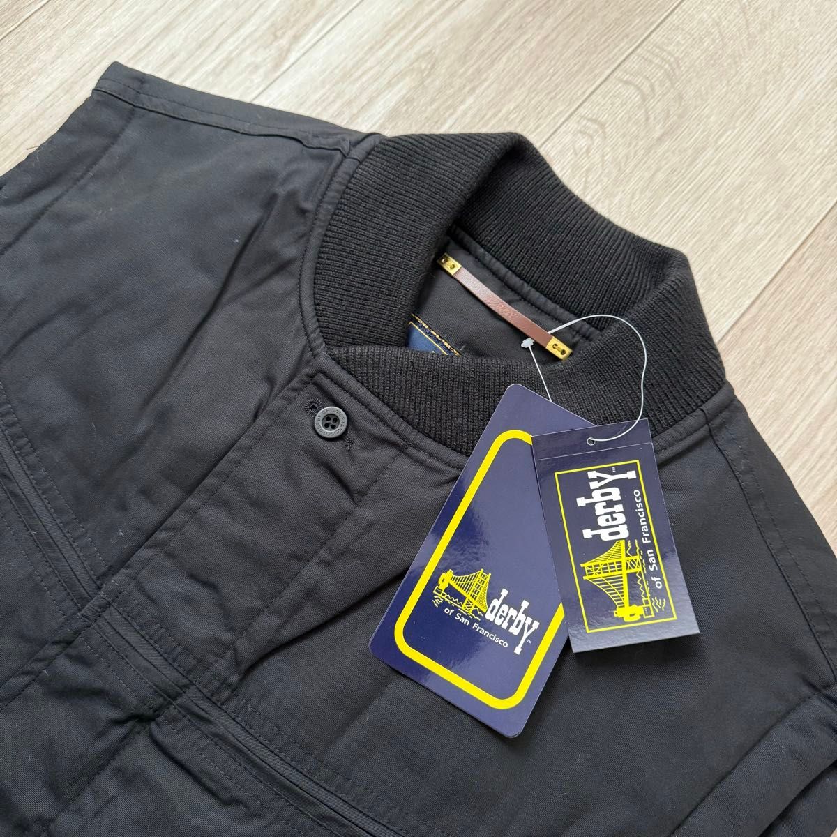 新品 L Derby Of San Francisco ダービーベスト /ブラック&ゴールド