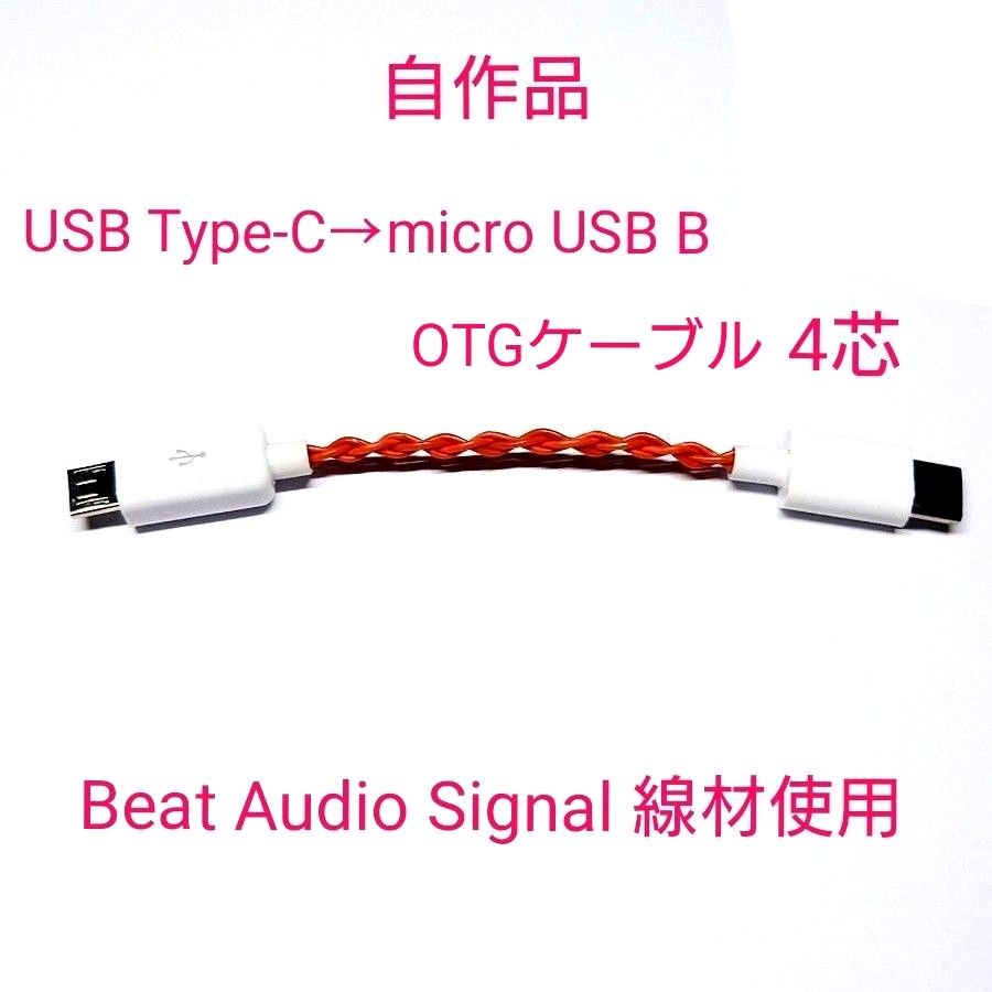 自作品 オーディオ用 USB Type-C(オス) →micro USB B(オス) OTG